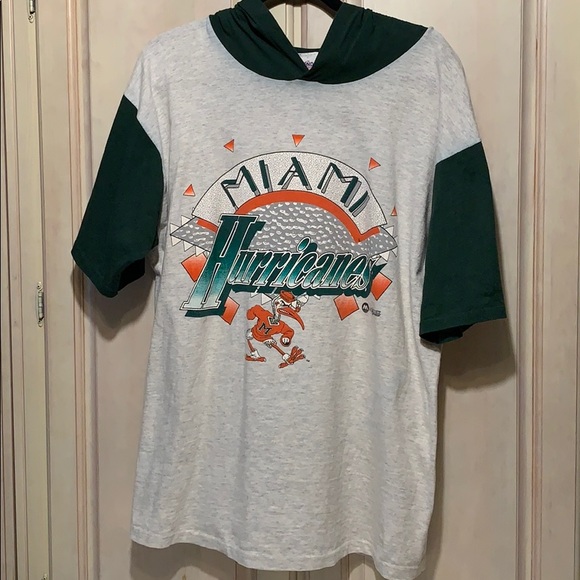 Vintage Other - Vintage Miami Hurricanes Hoodie Short Sleeve Tee